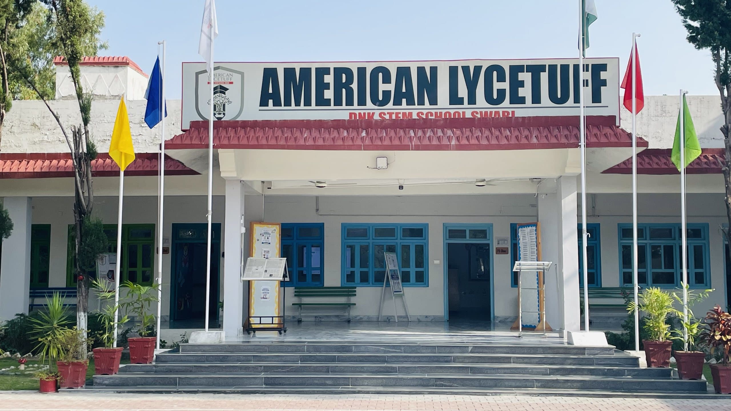 American Lycetuff DNK STEM School Swabi campus entrance
